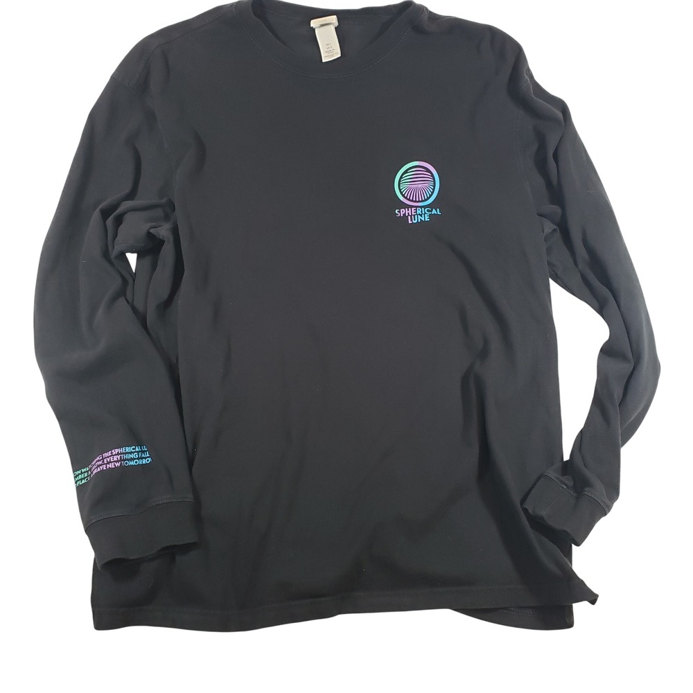 H&M Spherical Lune Black Long Sleeve Graphic T-Shirt Size‎ L